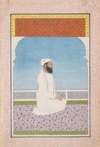 Un uomo santo seduto su una terrazza, ca. 1850