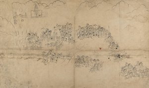 Un Maharana e il Suo Seguito a Caccia di Cinghiali, inizio del 18° secolo