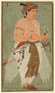 Un principe Mughal, forse Danyal, che tiene un ramoscello di fiori da Unbekannt