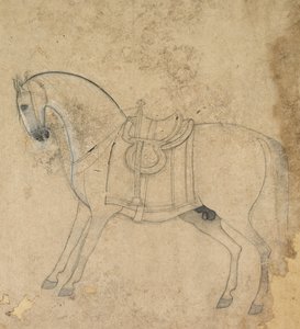 Un cavallo sellato, c. 1750 da Unbekannt