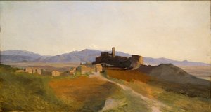 Una vista di Olevano, inizio XIX secolo