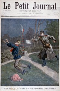 Un ragazzo colpito da un gendarme prussiano mentre fugge da un riformatorio, 1900 da Unbekannt
