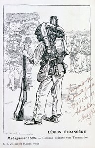 Una colonna della Legione Straniera Francese in avanzamento verso Tananarive, Madagascar, 1895 da Unbekannt
