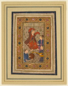 Un derviscio danzante e tre musicisti, persiano, 1555-1591, 1637 da Unbekannt