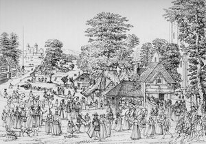 Una festa a Horselydown, Southwark, nel 1590, 1904 da Unbekannt