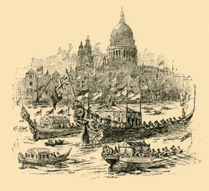 Una grande processione di barche decorate da Whitehall a Limehouse, 1907 da Unbekannt