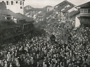 Una grande processione nativa, Bombay, India, 1895 da Unbekannt