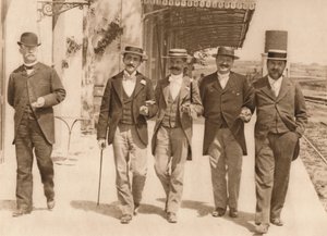 Un gruppo di gentiluomini a passeggio