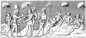 Una battuta di caccia si riunisce, 1849 da Unbekannt