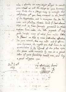 Una lettera di Oliver Cromwell al cardinale Mazzarino, 4 dicembre 1657 da Unbekannt