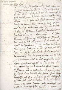 Lettera di Oliver Cromwell al Cardinale Mazarin, 4 dicembre 1657, 1899 da Unbekannt