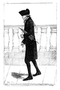 Un uomo che cammina con un ombrello sotto il braccio, 1784 da Unbekannt
