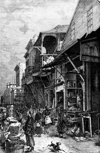 Un mercato a San Francisco, California, USA, metà del XIX secolo c1880