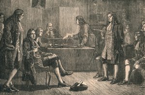 Un incontro della Royal Society a Crane Court, Fleet Street, Londra, XVIII secolo, c1880 da Unbekannt