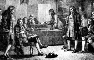 Una riunione della Royal Society in Crane Court, Fleet Street, Londra, XVIII secolo c. 1880
