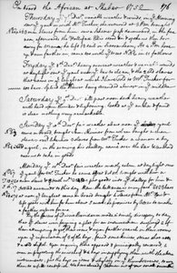 Una pagina dal diario di John Newton da Unbekannt