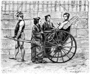 Un risciò, Giappone, 1895