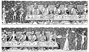 Un banchetto di stato, XV secolo, 1870 da Unbekannt