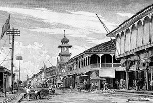 Una strada a Guayaquil, Ecuador, 1895 da Unbekannt