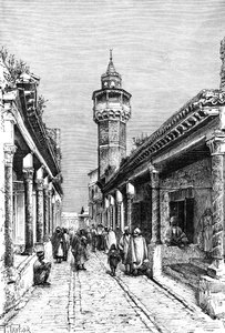Una strada nel quartiere Suk di Tunisi, Tunisia, 1895 da Unbekannt
