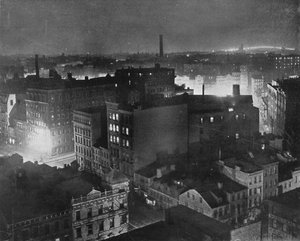 Una vista di New York di notte, 1915