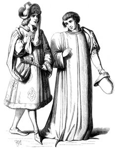 Un giovane nobile e un membro della borghesia, XIV secolo