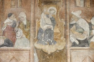 Abbazia di Abondance: affresco di Gesù con i rabbini, Abondance, Francia
