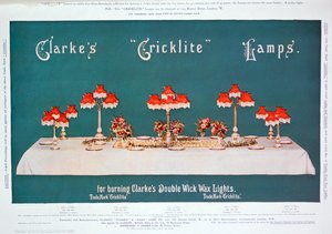 Pubblicità per le lampade Cricklite di Clarke, 1899 da Unbekannt