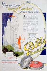 Pubblicità per il dentifricio solido di Gibbs, 1922 da Unbekannt