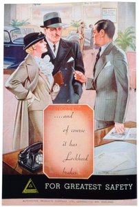 Pubblicità per i freni delle auto Lockheed di Automotive Products di Leamington Spa da Unbekannt