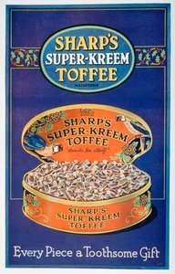 Pubblicità per Sharps Super-Kreem Toffee, 1928 da Unbekannt