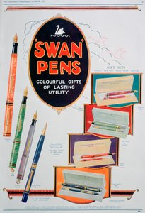 Pubblicità per penne Swan, 1928 da Unbekannt