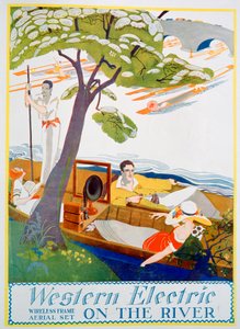 Pubblicità per set di antenne wireless della Western Electric Company, 1923