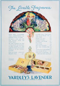 Pubblicità per il profumo e i cosmetici Yardleys Lavender, 1928 da Unbekannt