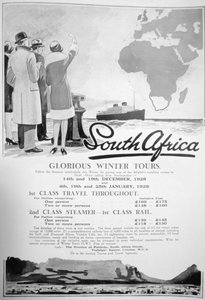Pubblicità per tour invernali del Sud Africa