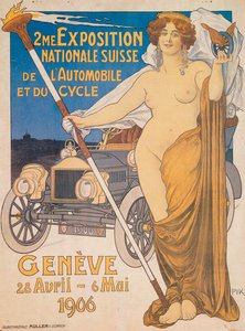 Pubblicità per la Seconda Esposizione Nazionale Svizzera di Automobili e Biciclette, Ginevra, 1906 da Unbekannt