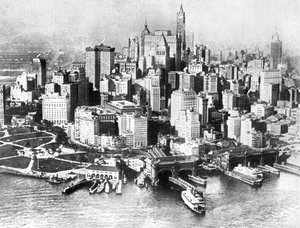 Vista aerea di Lower New York, USA da Unbekannt