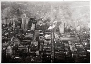 Veduta aerea di Filadelfia, Pennsylvania, USA, da un dirigibile, 1928 1933 da Unbekannt
