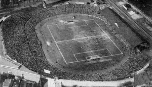 Vista aerea di Stamford Bridge, stadio del Chelsea Football Club, Londra, c1922