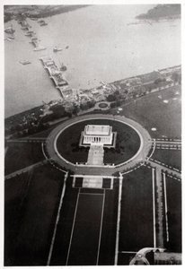 Vista aerea del Lincoln Memorial, Washington DC, USA, da un dirigibile