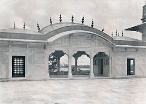 Agra. Il Khas Mahal che mostra il Taj, c1910