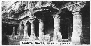 Grotte di Ajanta, Vihara, Maharashtra, India, c1925