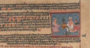 Akrura informa Nanda e Yashoda: Pagina da un Bhagavata Purana disperso da Unbekannt