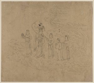 Album di temi taoisti e buddisti: Processione di divinità taoiste: Foglio 10, 1200s da Unbekannt