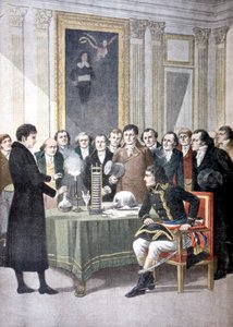 Alessandro Volta, che dimostra la sua pila a Napoleone, c1800 1901 da Unbekannt