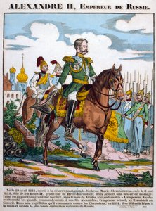 Alessandro II, zar di Russia, che rivede le truppe, c1855