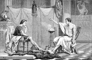 Alessandro Magno 356-323 a.C. da giovane, ascolta il suo tutore Aristotele, c. 1875 da Unbekannt