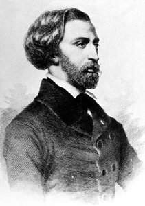 Alfred de Musset (1810-1857) poeta e scrittore francese, c. 1854 da Unbekannt
