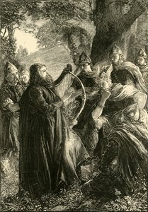 Alfredo il Grande, travestito da arpista, suona davanti a Guthrum da Unbekannt