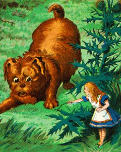 Alice incontra un cucciolo molto grande, c. 1900 da Unbekannt